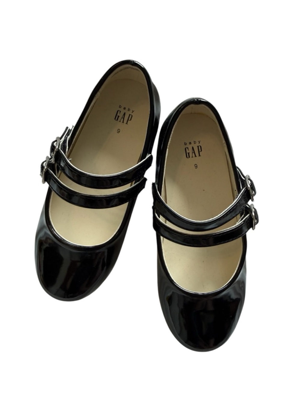 GAP Black Patent Double-Strap Mary Jane Shoes